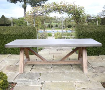 Roma Polished Concrete Outdoor Dining Table 240cm