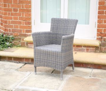 Florence Wicker Armchair (Pearl Grey)