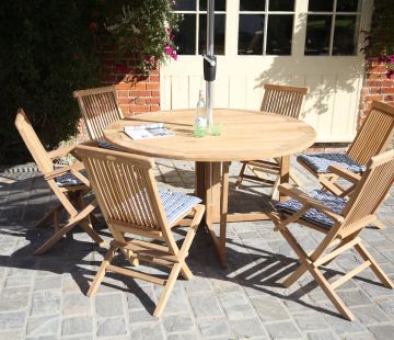 Gateleg Round Folding Dining Table 150cm