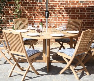 Gateleg Round Folding Dining Table 150cm