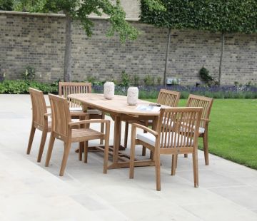Henley Oval Extending Outdoor Dining Table 210cm