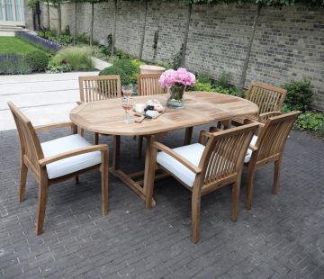 Henley Oval Extending Outdoor Dining Table 210cm