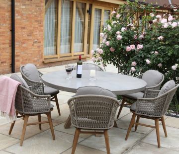 Roma Polished Round Concrete Table 150cm