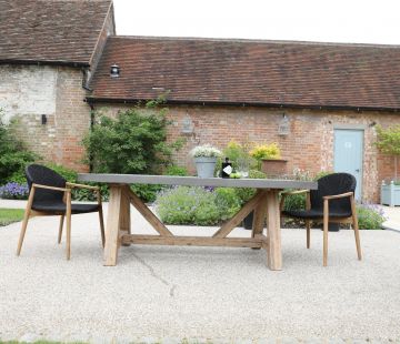 Roma Polished Concrete Outdoor Dining Table 240cm