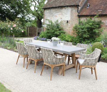 Roma Concrete Table and Chelsea Armchair 8-Seater Set