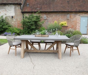 Roma Polished Concrete Outdoor Dining Table 240cm