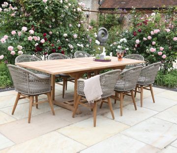 Henley Rectangle Extending Outdoor Dining Table 240cm