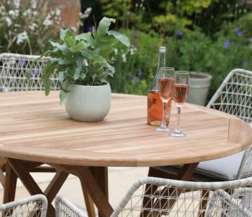 Teak Bristol Round Folding Table 120cm