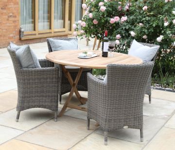 Teak Bristol Round Folding Table 120cm