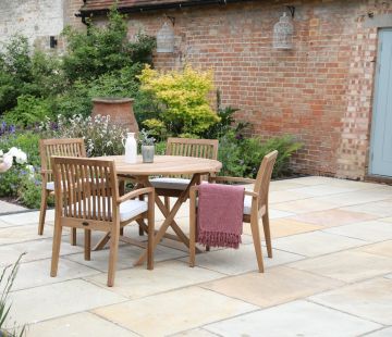 Teak Bristol Round Folding Table 120cm