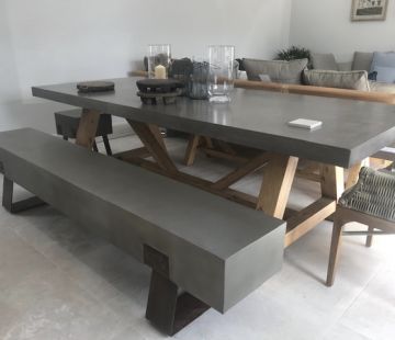 Mira Polished Concrete Bench 220cm