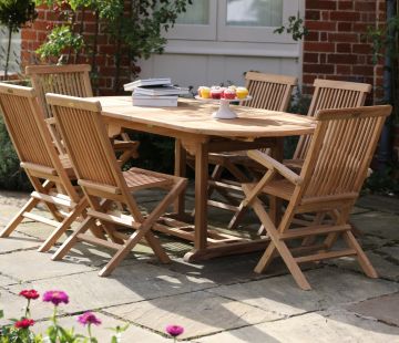 Henley Oval Extending Outdoor Dining Table 240cm