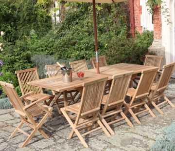 Henley Rectangle Extending Outdoor Dining Table 300cm
