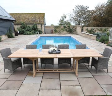 Henley Rectangle Extending Outdoor Dining Table 300cm