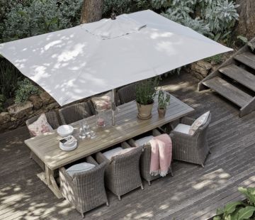 3m x 2m Neptune Spinnaker Large Cream Garden Parasol