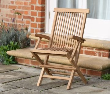 Henley Teak Table And Chairs 6-Seater Set - 140cm (Sussex)