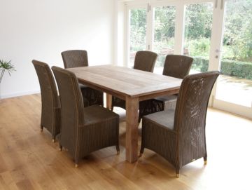 Reclaimed teak rectangle table 180x100cm
