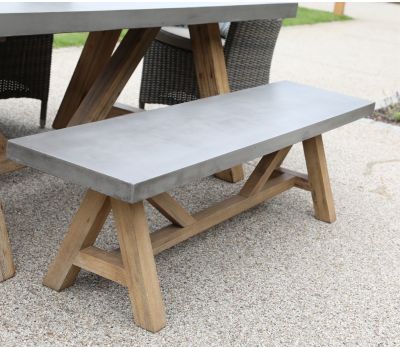 Roma Polished Concrete Bench 200cm