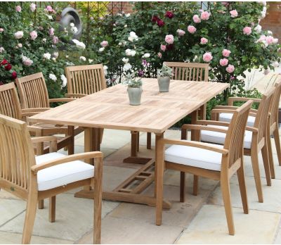 Henley Rectangle Extending Outdoor Dining Table 240cm