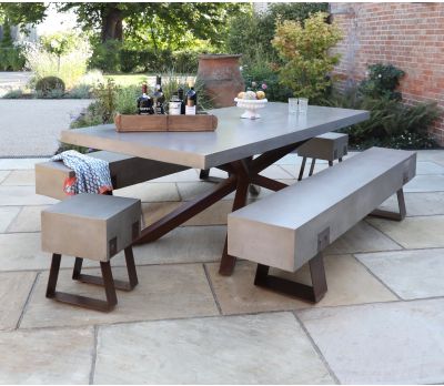 Mira Polished Concrete Bench 220cm