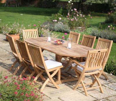 Henley Oval Extending Outdoor Dining Table 240cm