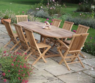 Oval Extending Garden Table