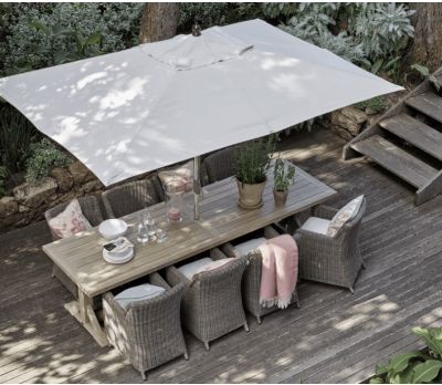 3m x 2m Neptune Spinnaker Large Cream Garden Parasol