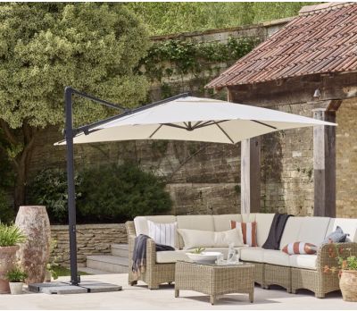 Neptune Spritsail 3x3m Square Cantilever Parasol & Granite Base