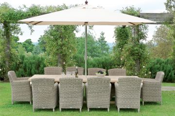 3m x 2m Neptune Spinnaker Large Cream Garden Parasol