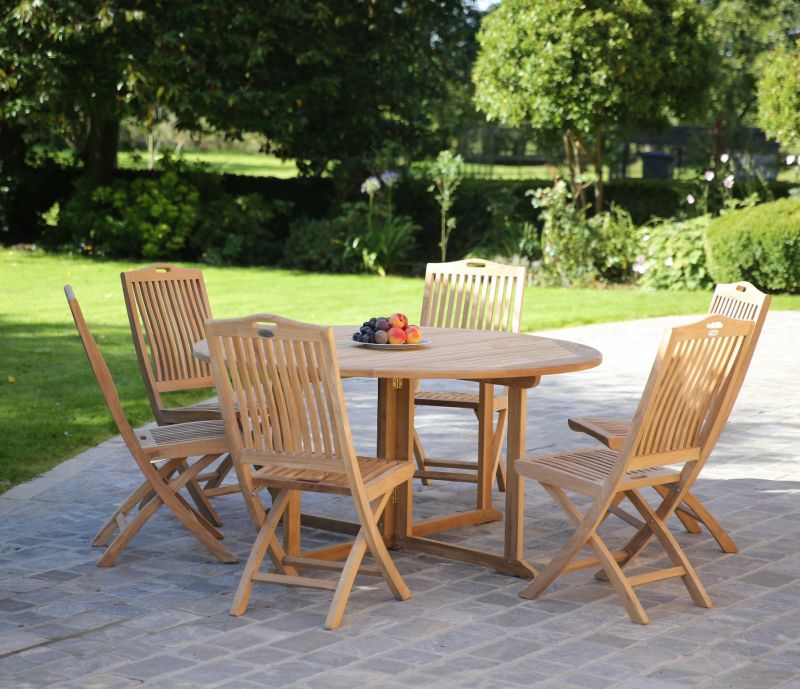 Gateleg Round Folding Dining Table 150cm