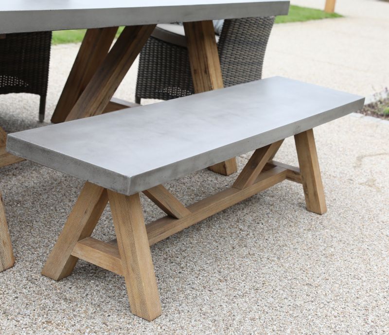 Roma Polished Concrete Bench 200cm