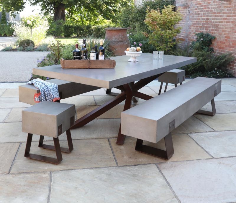 Mira Polished Concrete Bench 220cm