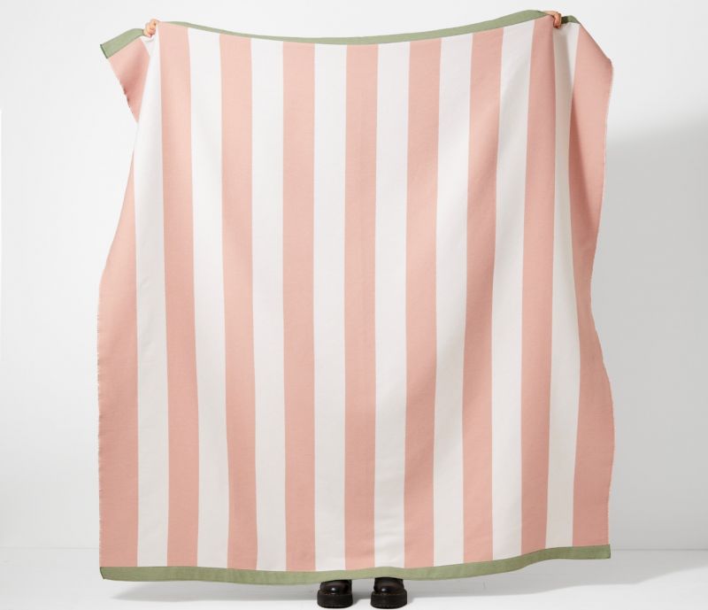 Devon Stripe Recycled Throw Pink/Sage 