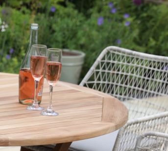 Teak Bristol Round Folding Table 90cm